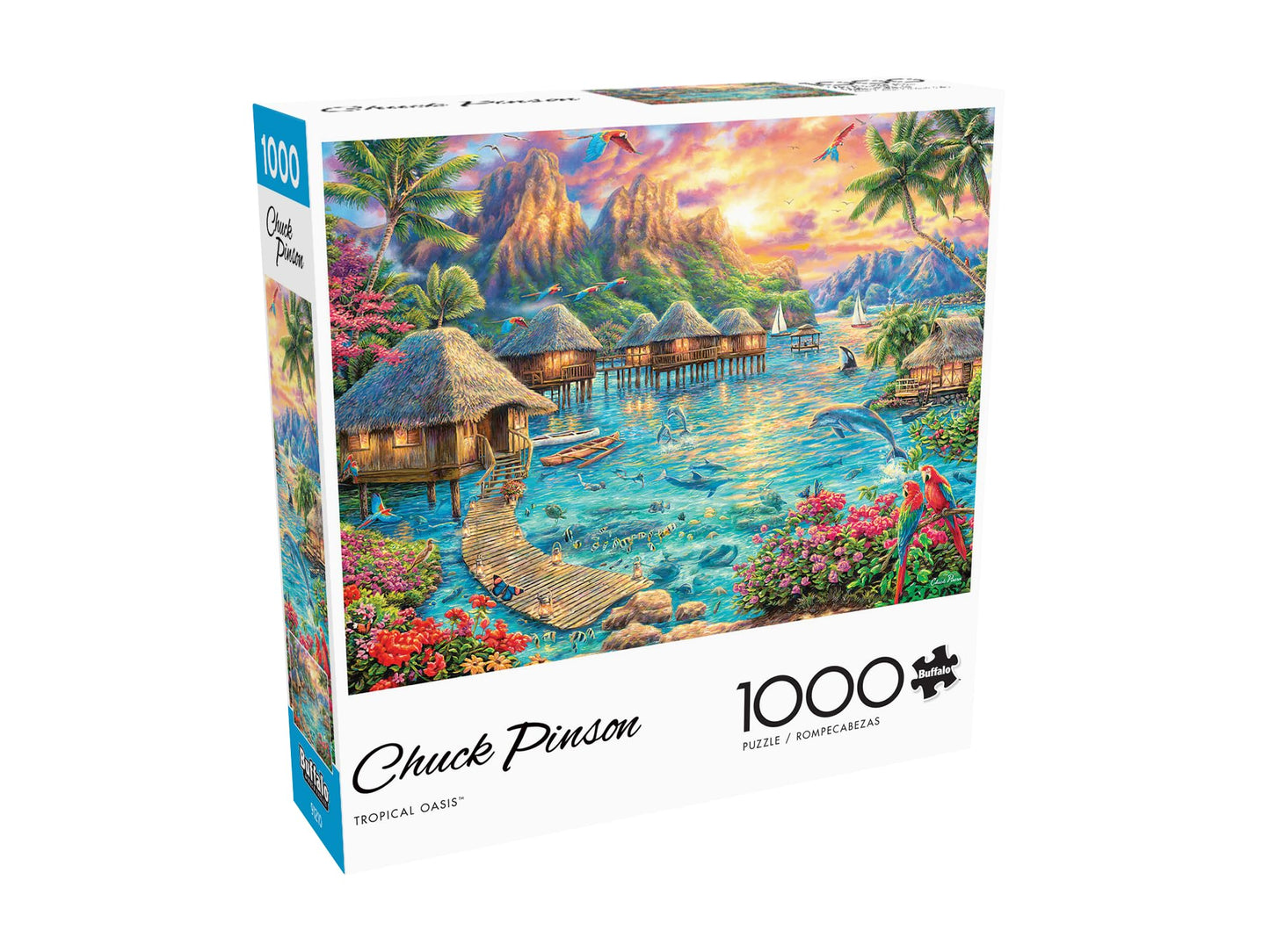 Buffalo Games 1000 Piece Jigsaw Puzzle - Tropical Oasis - Challenging Large Puzzle - Multicolor - Model 12324
