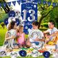 13Th Birthday Decorations For Boys Girls, Navy Blue Silver Happy 13Th Birthday Door Banner Decorations, 32'' Number 13 Foil Ball