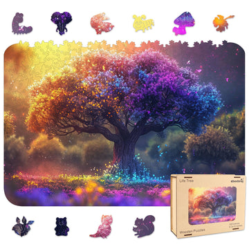 Qiuenisray Wooden Puzzles for mature-themeds 1000pcs  Tree of Life Wooden Jigsaw Puzzles 16.1x23.4in Royal Unique Shape mature-themed Puzzles Irregular Wood Puzzles Creative Gift for mature-themeds and Kids Family Game