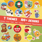 HORIECHALY Scratch and Sniff Stickers for Kids, 60 Sheets 900+ Smelly Stickers with 7 Themes, 15 Scents Scented Stickers for Tea