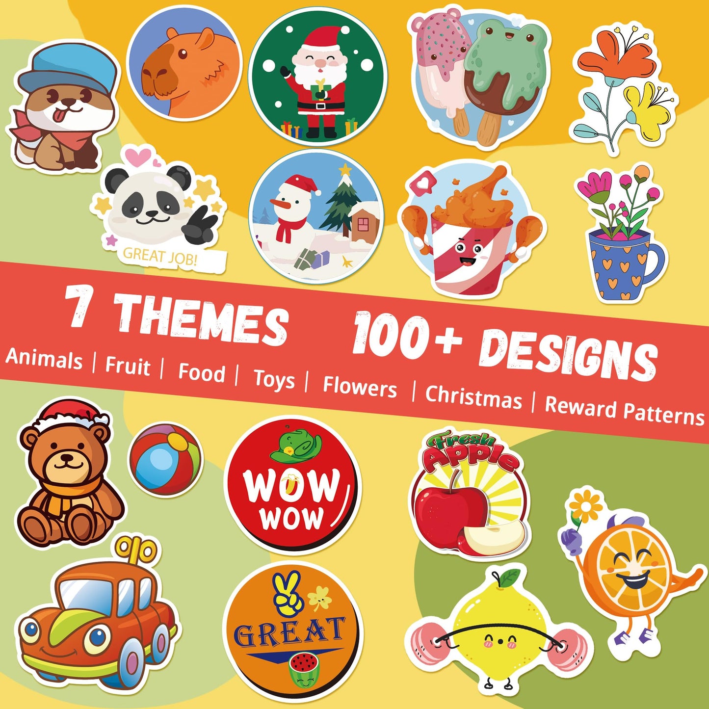 HORIECHALY Scratch and Sniff Stickers for Kids, 60 Sheets 900+ Smelly Stickers with 7 Themes, 15 Scents Scented Stickers for Tea
