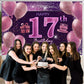 17Th Birthday Decorations For Girls Happy Birthday Banner Pink Decorations For A Party Birthday Backdrop For Women
