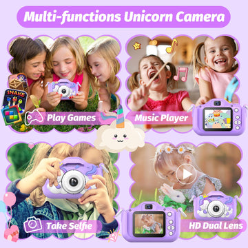 2024 Upgrade Kids Camera, Christmas Birthday Gifts For Girls Boys, 1080P Hd Selfie Digital Video Camera For Toddlers, Cute Porta