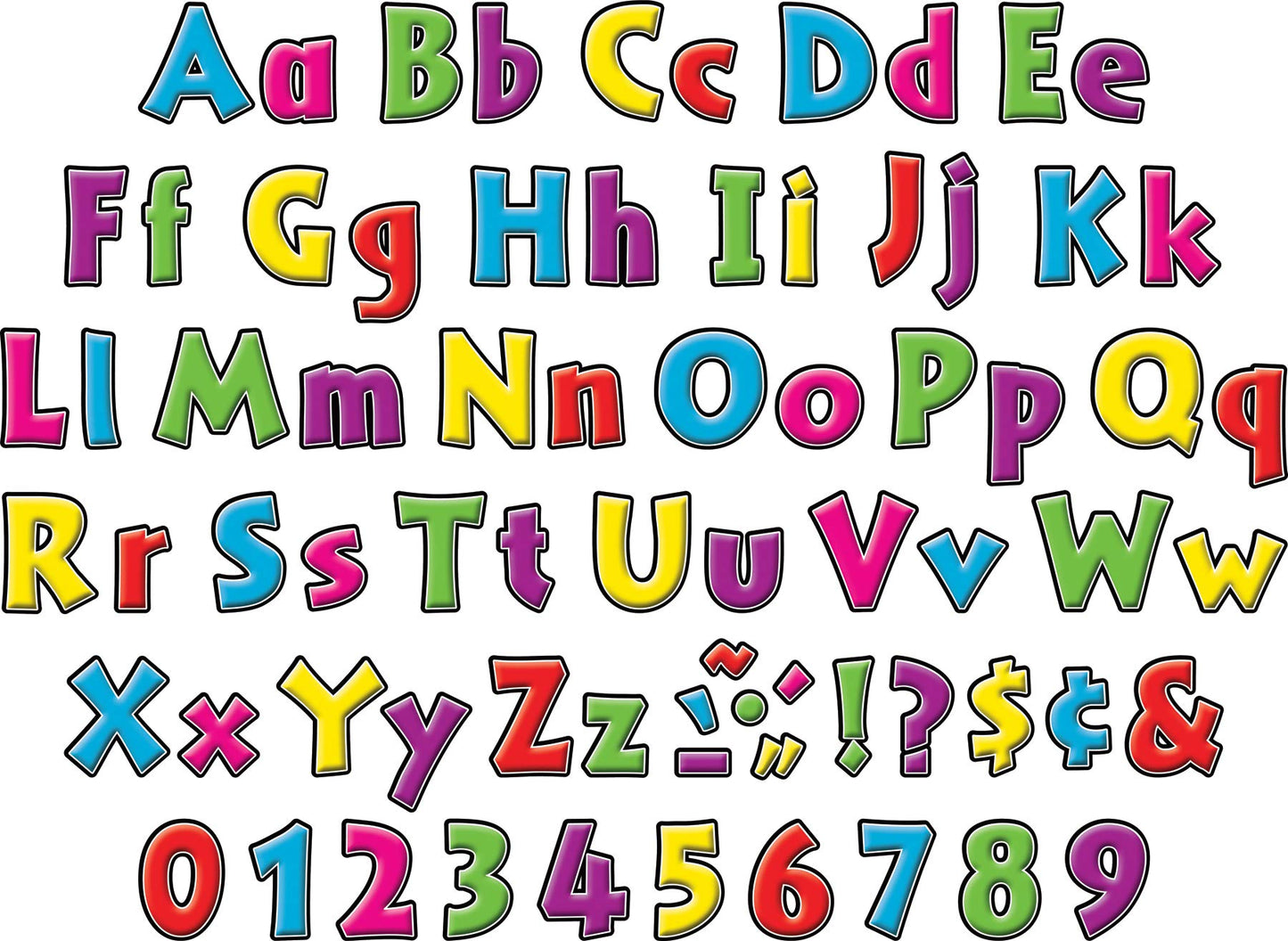 Barker Creek Letter Pop-Outs, 4 Inch, Neon, Set Of 255