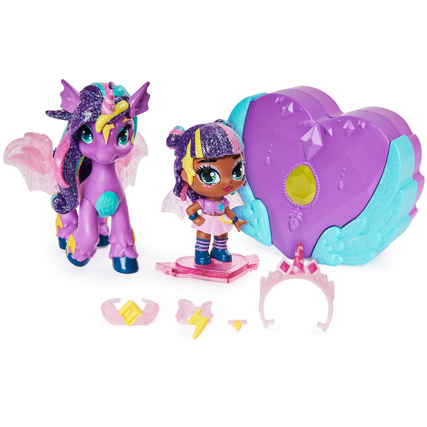 Hatchimals Pixies Riders, Moonlight Mia Pixie And Unicornix Glider Set With Mystery Feature