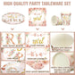 Hushee 200 Pcs Floral Baby Shower Paper Plates Napkins Cups Baby Shower Party Supplies Tableware Set Rose Gold Disposable Cup Na
