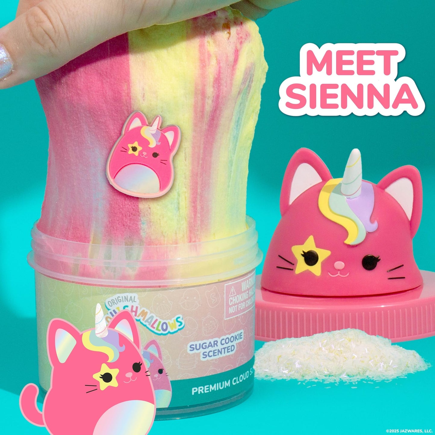 Squishmallows Sienna the Caticorn Cloud Slime, Sugar Cookie-Scented, 8 oz, Multi, 11.125 x 15 x 5.71 inches, Model