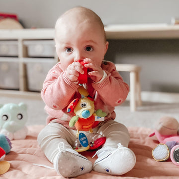 Playgro Dingly Dangly Mimsy Rattle Mirror Feet’S Baby Hanging Toys - Development Toy For Baby 0+ Months - Multi Sensory Infant Toys For Early Learning & Stimulation With Soft Textured Fabric