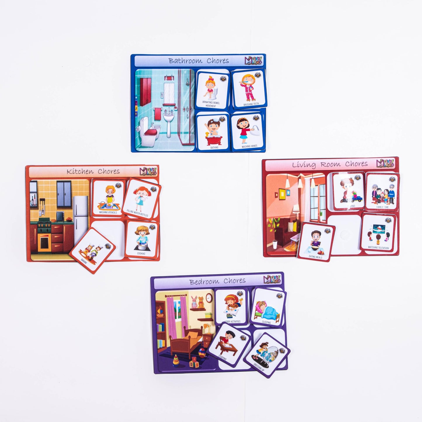 Monkey Minds Sorting Mats Kit Know Your House Chores, Early Educational Toy And Learning Activity, Concept Of Identification An