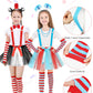 Somsoc 2 Sets Girls Tulle Tutus Striped Stockings Costume Set With Top Hat Headbands Tutu Skirts Suspenders Party Cosplay Set