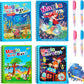 Toy Imagine 4-Pack Water Magic Coloring Books With Refillable Pens - No-Mess Water Reveal Activity Book Set For Kids - Reusable 