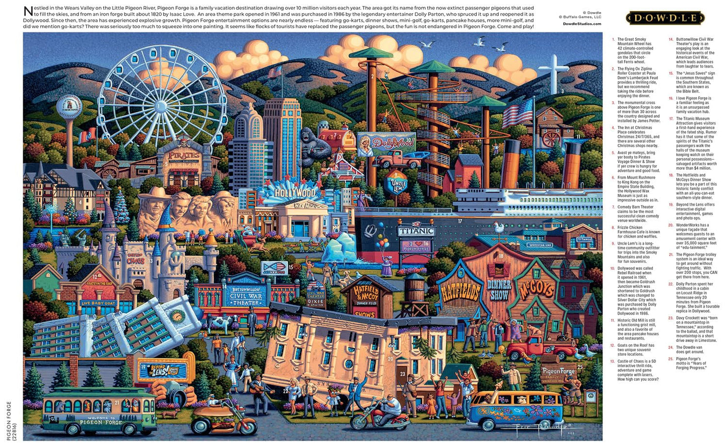 Buffalo Games - Dowdle - Pigeon Forge - 300 Piece Jigsaw Puzzle For Adults -Challenging Puzzle Perfect For Game Nights - Finished Size Is 21.25 X 15.00