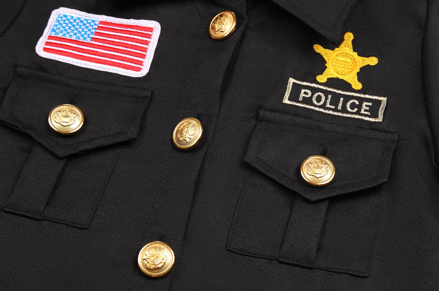 Costumerry Police Officer Costume For Kids Boys Cop Costume Halloween Dress Up (5-7 Years)