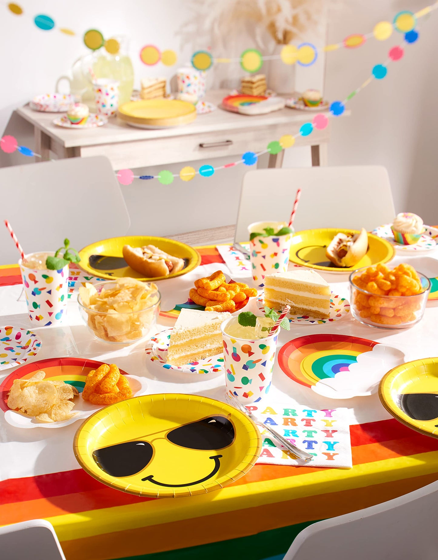 American Greetings Rainbow Party Supplies, Plastic Table Covers (3-Count)