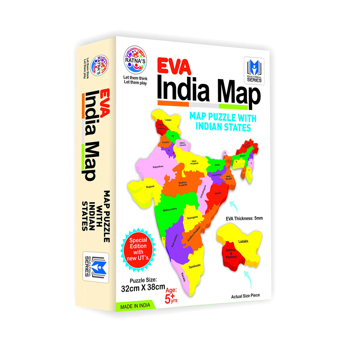 RatnaS Educational Jigsaw Puzzle Range For Kids (Eva India Map)