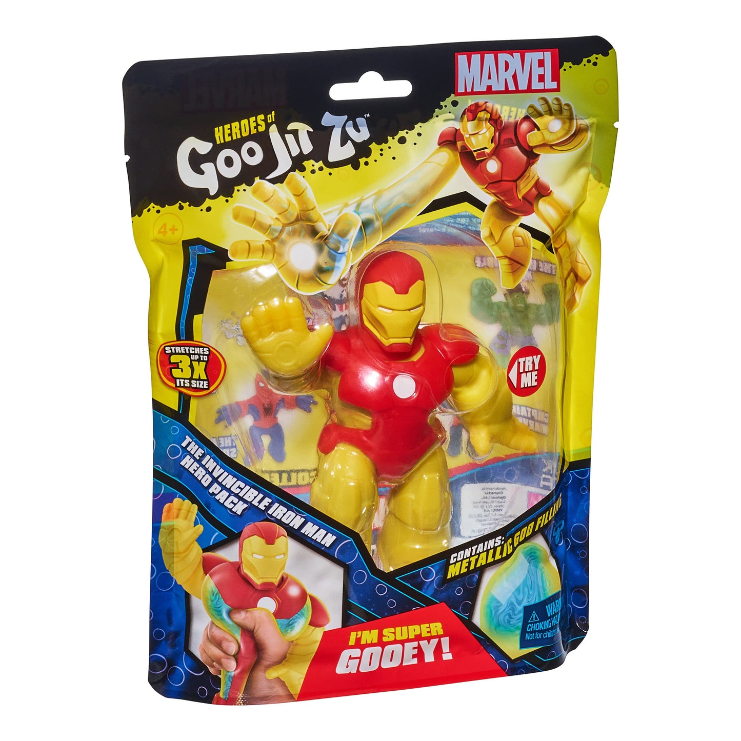 Heroes Of Goo Jit Zu Marvel Hero Pack. The Invincible Iron Man - Gooey 4.5' Tall