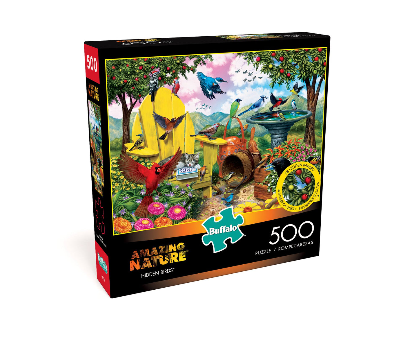 Buffalo Games - Amazing Nature Collection - Hidden Birds - 500 Piece Jigsaw Puzzle, 21.25'L X 15'W