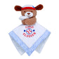 Baby Starters Plush 13 Inch Puppy Snuggle Buddy With Toy Rattle, Little Slugger Embroidery And Satin, White With Stripe Trim