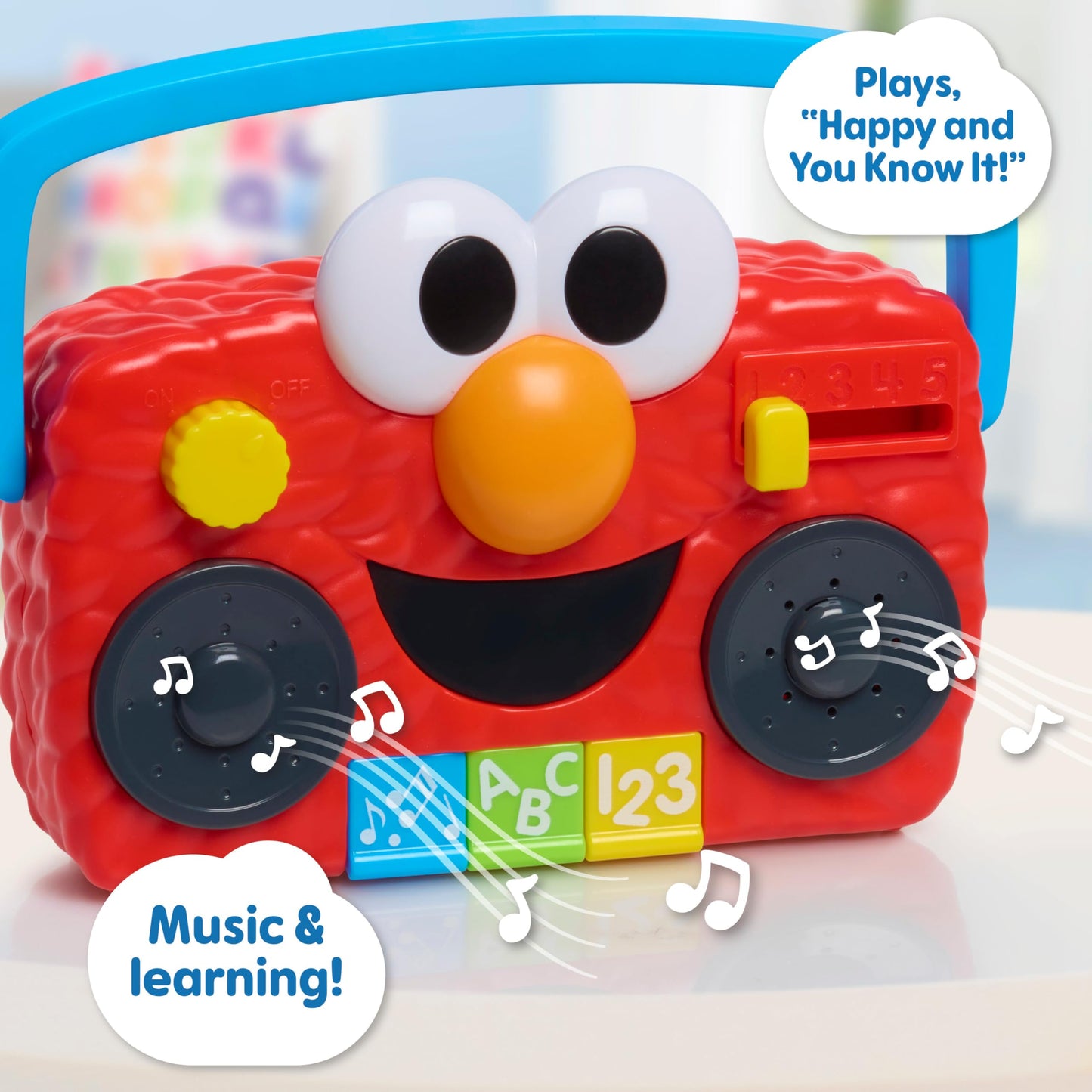 Just Play Sesame Street Elmo Take Along Mini Boombox, Kids Toys For Ages 2 Up