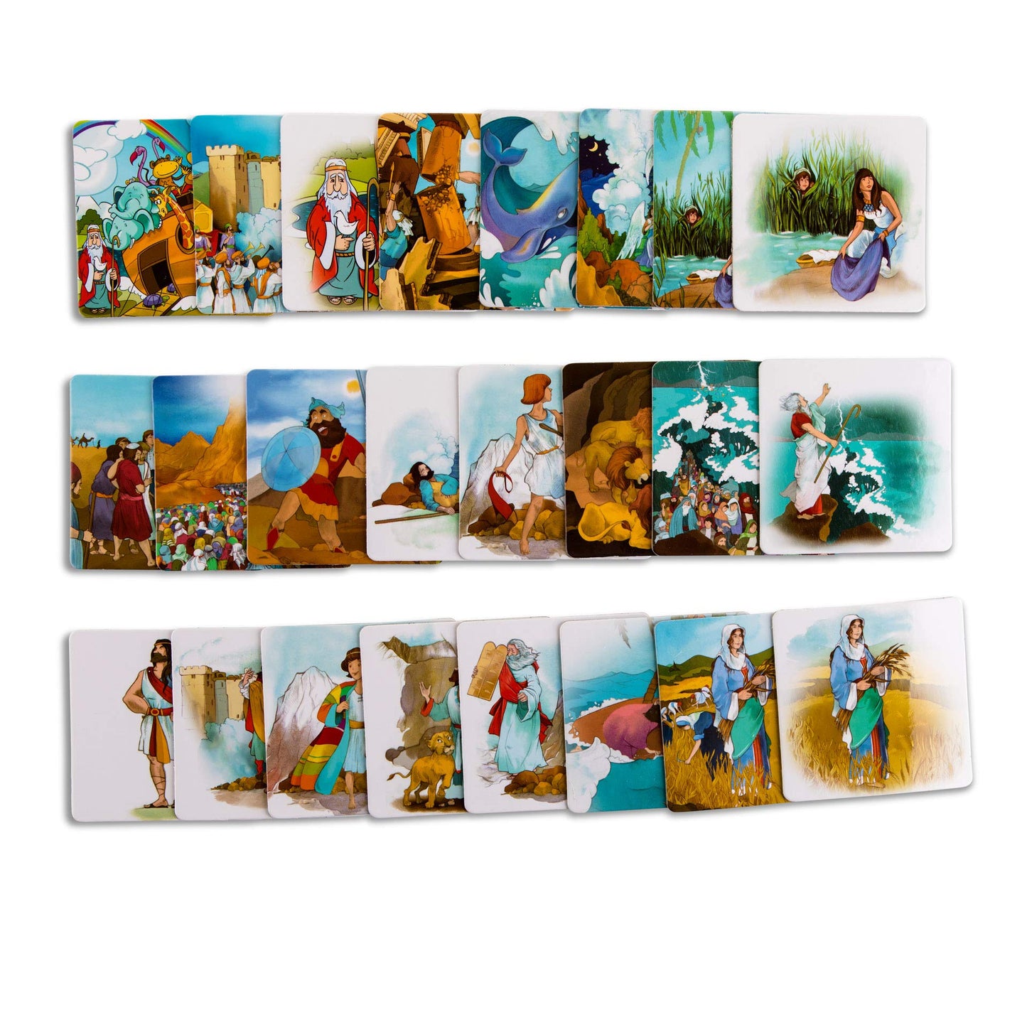 Biblical World Bible Stories Memory Game - Old Testament Card Game for Kids, 24 Educational Cards, Multicolor, Cardboard