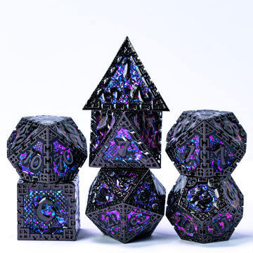 UDIXI Metal DND Dice Set, 7PCS Polyhedral D&D Dice Set Dragon d and d Dice for MTG Dungeons and Dragons Role Playing Games (Purp