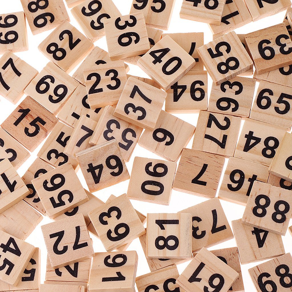 100Pcs 1-100 Wooden Number Tiles Number Cube Blocks For Wedding Party Decoration
