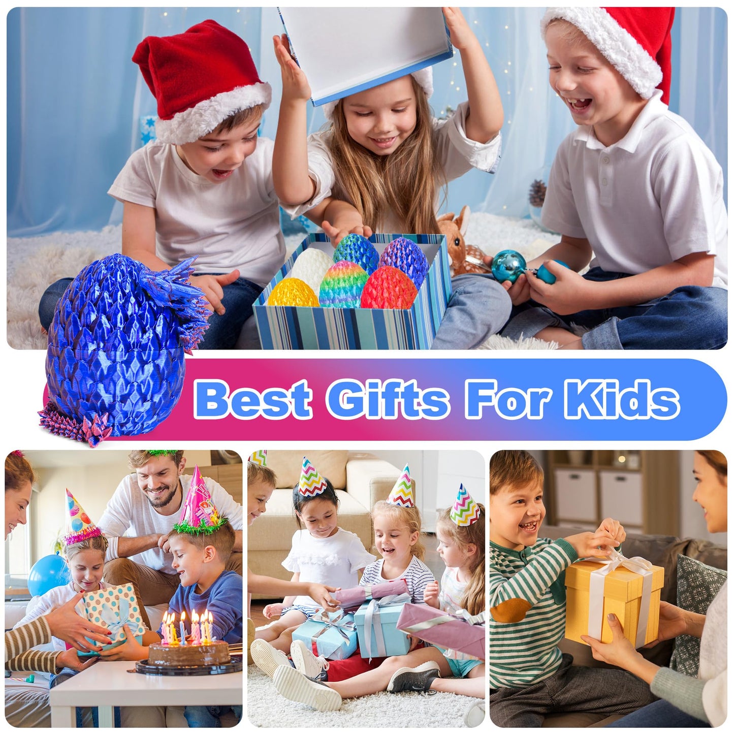 ONEVIVE Dragon Eggs with Dragon Inside 3D Printed  Mystery Dragon Egg Articulated Crystal Fidget Toy for Kids mature-themeds Women Men Funny Gift Desk Decor(Purple)