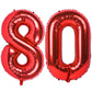 40 In Red Number Balloons Helium Foil Mylar Balloon Birthday Party Banquet Decoration Digital 80