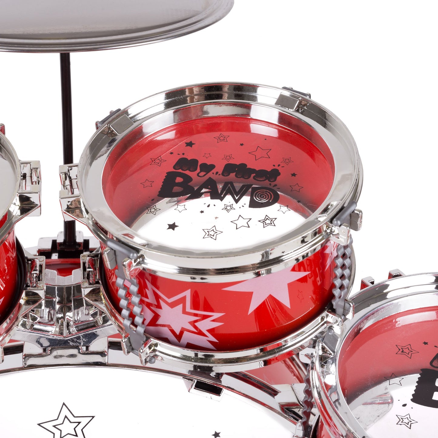 Toy Drum Set For Kids, 7 Piece Set With Bass Drum With Foot Pedal, Tom Drums, Cymbal, Stool And Drumsticks For Toddlers, Boys An