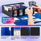 Uaono Trading Card Storage Box With Commander Display; 2400+ Deck Box For Mtg With Removable Cover; Toploader Card Case Fits Magic Tcg Ptcg Sports Cards; 24 Dividers, 4 Stoppers (Black, Blue)