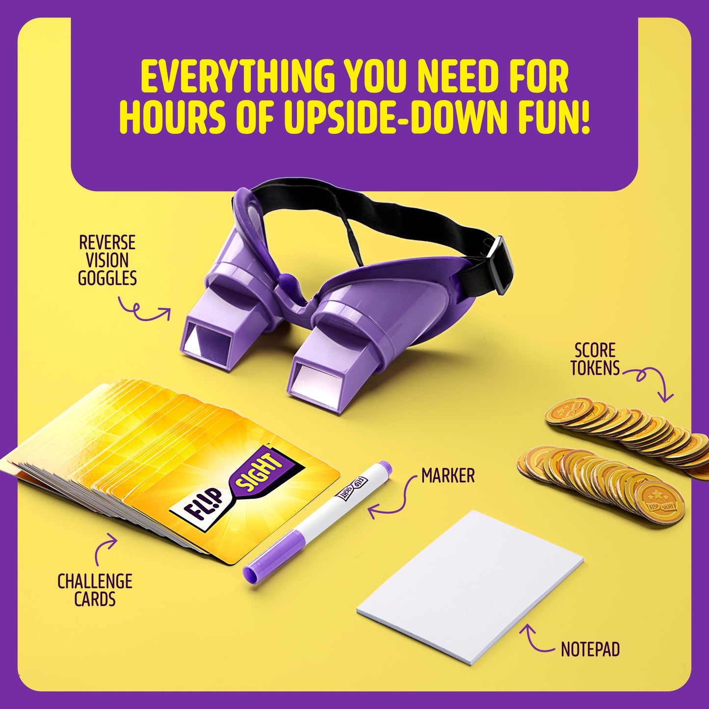 Dan&Darci Flipsight Upside Down Goggles Challenge Family Game For Kids And Adults - Kid Games For Boys & Girls 8-12 - Gifts For