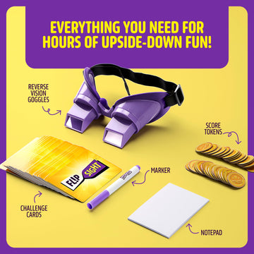 Dan&Darci Flipsight Upside Down Goggles Challenge Family Game For Kids And Adults - Kid Games For Boys & Girls 8-12 - Gifts For