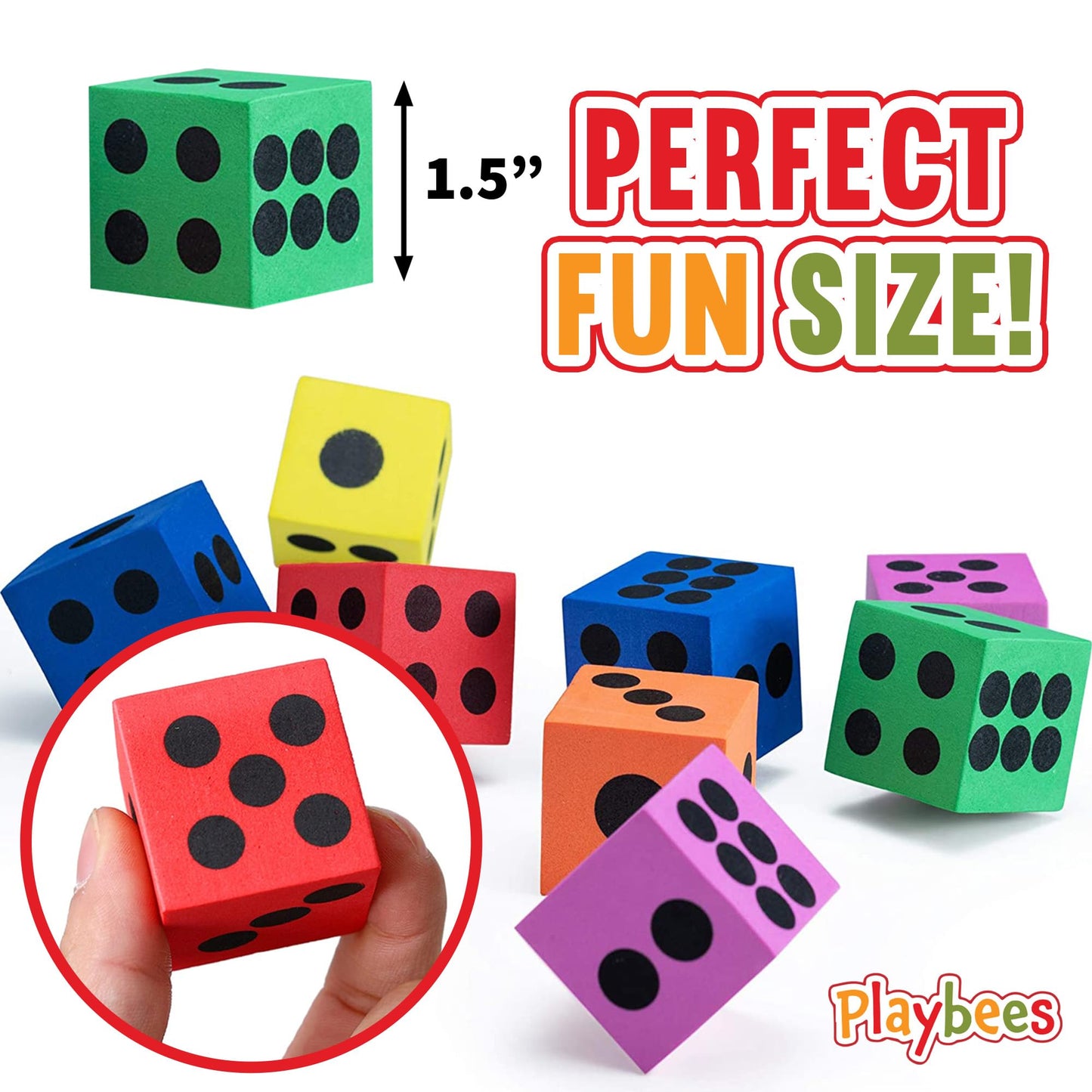 Big Foam Dice Set - 48-Pack, Jumbo, And Colorful Dice For Kids - Ideal For Boosting Math Skills, Great Gifts, And Party Fun
