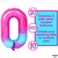 Katchon, 0 Rainbow Balloons Number - Huge, 40 Inch Zero Number Balloon | Rainbow Balloons Birthday Decorations | Pink Blue Number 0 Balloons | Rainbow Party Supplies | Rainbow Birthday Decorations