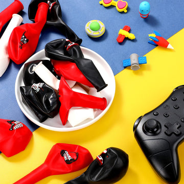 Aoriher Video Game Party Birthday Balloons Set Gaming Black Latex Theme Balloons Decorations For Teens Player Birthday Party Supplies, 36 Pieces(Red, Black, White)