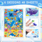 Teling 48 Sheets Ocean Stickers For Kids Ocean Animal Stickers Fish Sticker For Ocean Sea Party Favors Self Adhesive Small Wall Decal Waterproof Class Rewards For Boys Girls Teachers(Ocean Animal)