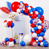 Voircoloria 130Pcs Red White Blue Balloons Different Sizes 18'' 12'' 10'' 5'' Party Latex Balloons For Birthday Graduation 4Th O