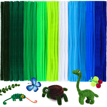 ZLULARY 200 Pcs Pipe Cleaners Bulk, Green Pipe Cleaners, Pipe Cleaners for Crafts, Pipe Cleaners Chenille Stem, Pipe Cleaners Se