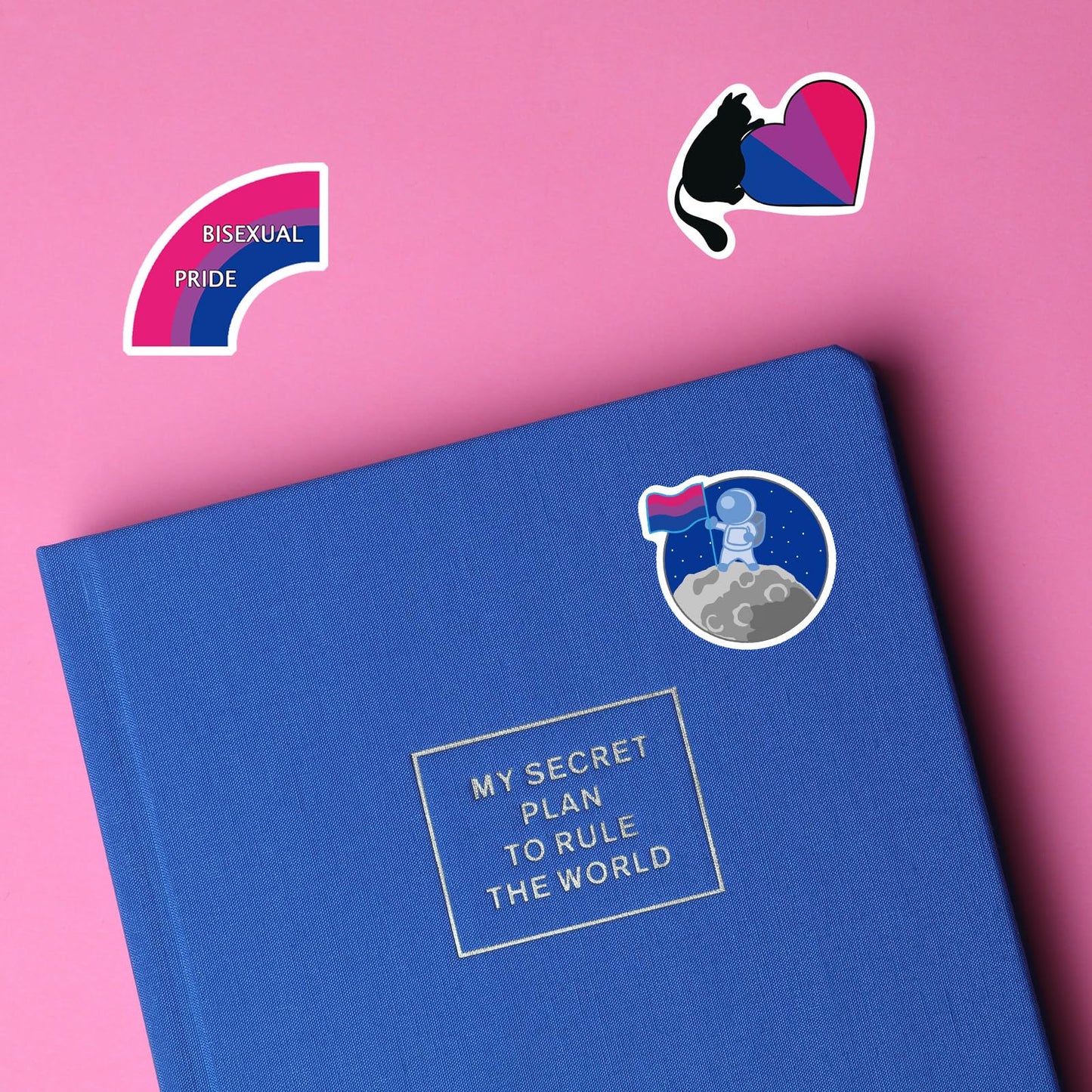 Meplum Bisexual Pride Stickers, 100 Pcs Bisexual Pride Stickers Bulk For Bisexual Pride Stuff, Waterproof Vinyl Lgbtq Bi Pride S