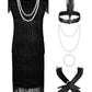 Kids 1920s Flapper Costume for Girls Dress with Accessories Set Kids Halloween Party Cosplay 7-9 Years