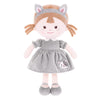 Onetoo Baby Doll First Baby Doll Soft Baby Doll For Girls Plush Rag Doll Wear Kitty Costume Gray Dress 14''