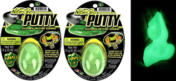 Ja-Ru Glow In The Dark Slime Eggs (2 Units) Squishy & Stretchy Putty For Kids. Sensory Stress Relief Toy. Mini Slime Party Favor