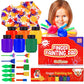 J MARK Complete Toddler Washable Finger Paint Set, Sponge Painting Tools, Large Finger Paint Pad, Tempera Finger Paints, Smock a