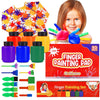 J MARK Complete Toddler Washable Finger Paint Set, Sponge Painting Tools, Large Finger Paint Pad, Tempera Finger Paints, Smock a