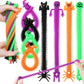 Jenaai 96 Pcs Halloween Stretchy Strings Sensory Fidget Toys Pack Skull Bats Design Autism Toys for Halloween Treat Bags Gifts S