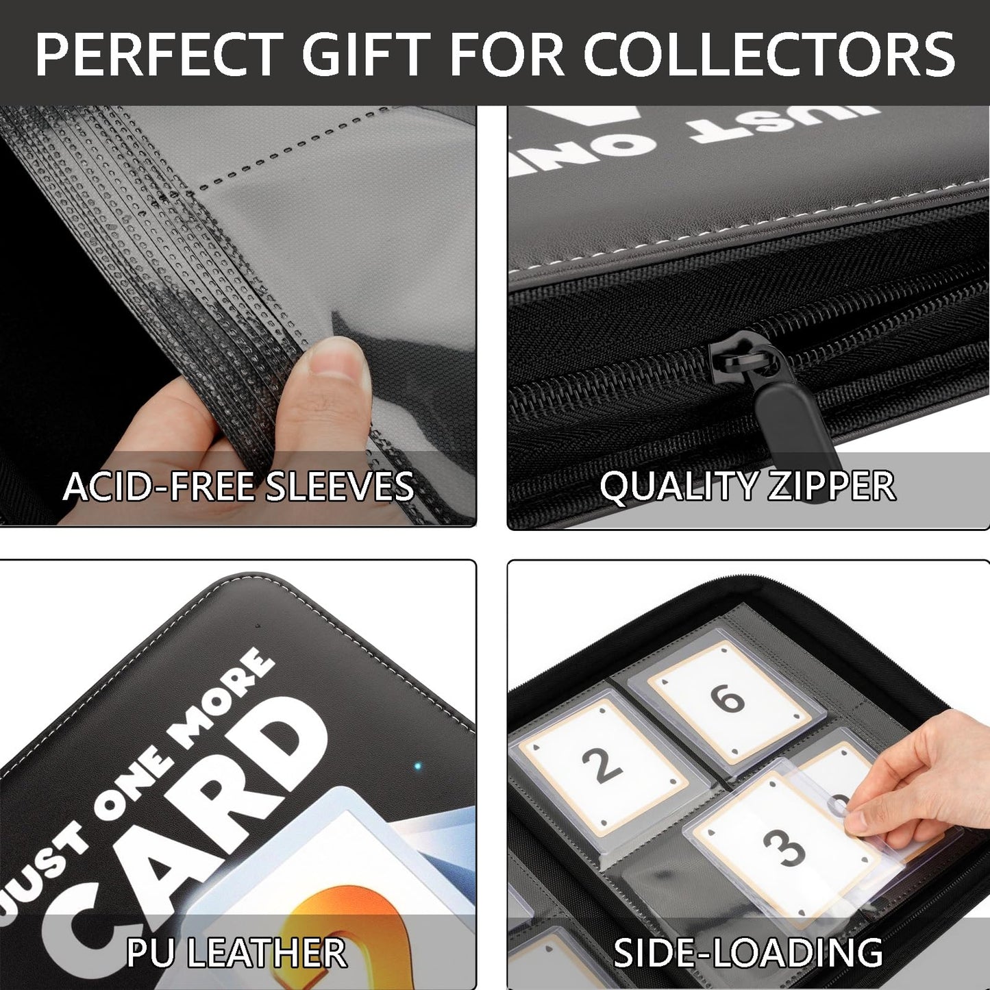 Toploader Binder 4 Pocket  Holds 128 Toploaders | enhanced Side-Loading Album for Maximum Protection | Displays 3x4 Rigid Cards for Pokmon  Sports  MTG  YuGiOh TCG Collection (Black)