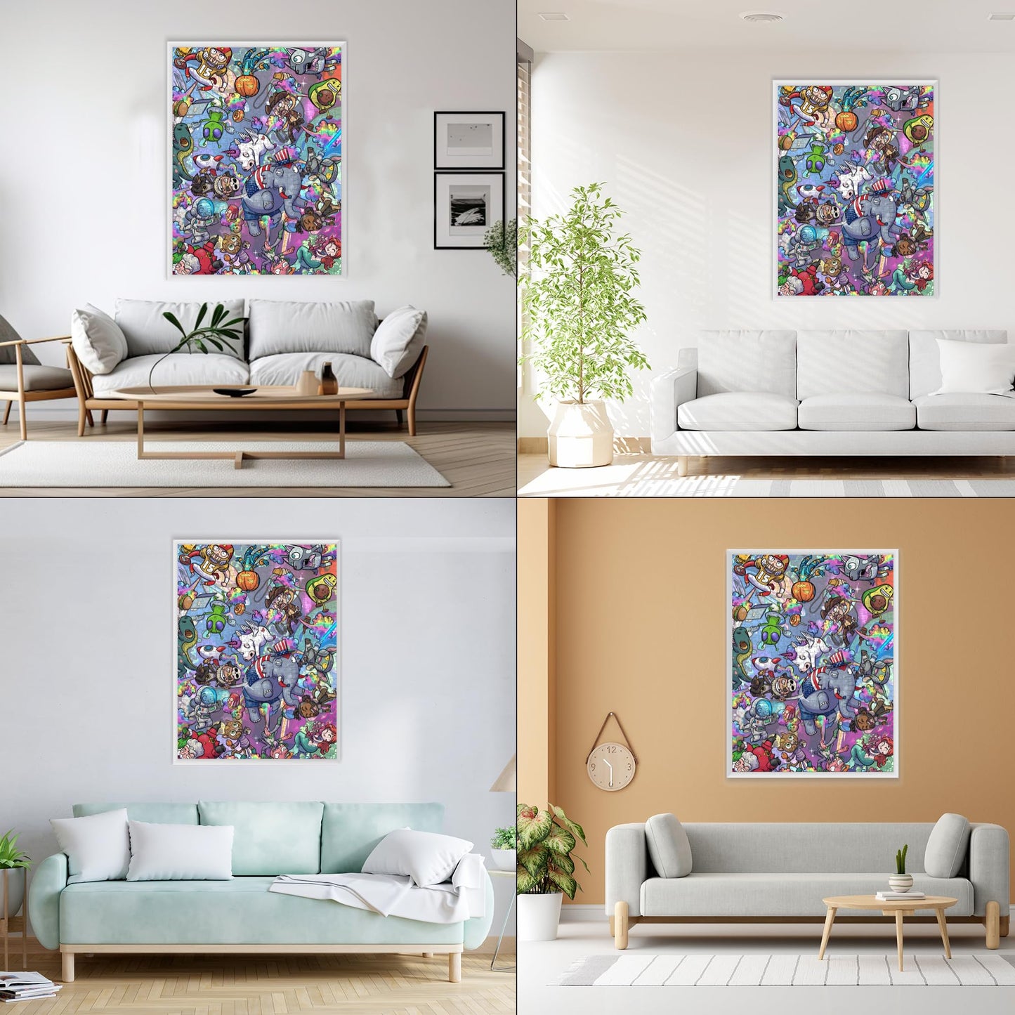 Taozi&Lizhi The Original 1000 Piece Puzzle, Fart-Tastic Rainbow Universe, No Dust Leisure Animal Puzzle, Colorful Funny Art Puzz