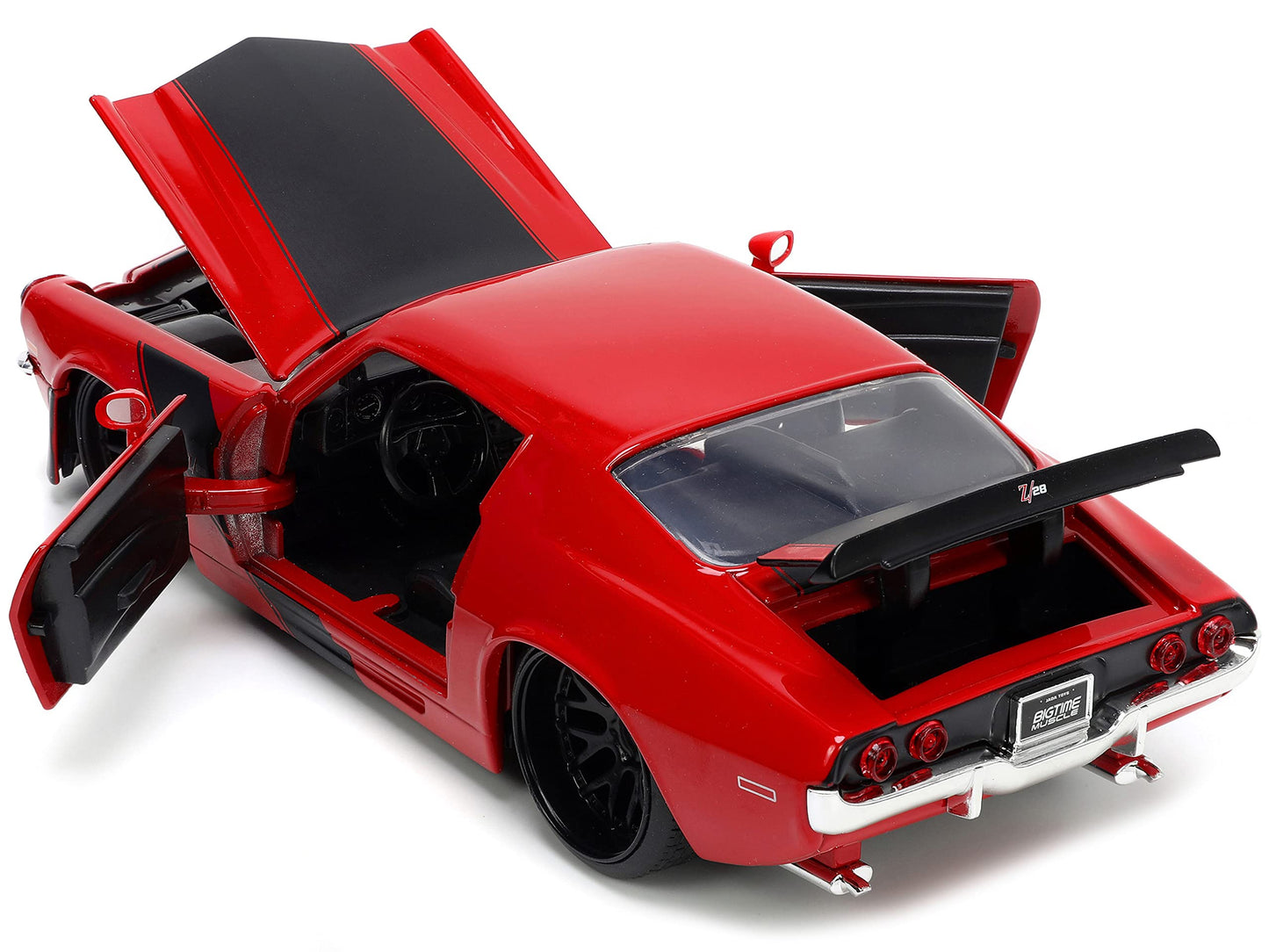 Jada Toys Big Time Muscle 1:24 1971 Chevy Camaro Z28 Die-cast Car Red/Black, Toys for Kids and Adults
