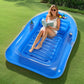 MoKo Inflatable Tanning Pool Lounge Float  Pool Floats mature-themed Boat with Ice Bar and Cup Holders  78 x 49 Large Suntan Tub Raft Floaties  Tanning Pool with Pillow for mature-themed Summer Water Party  Blue