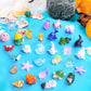HSLCGF 120 PCS Miniature Ocean Theme Mini Resin Ocean Animals Ocean Mini Figurines Resin Axolotl for DIY Fish Tank Accessories, 
